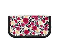 BYwenhopnbs Astuccio portapenne in tela con fiori leopardati colorati, grande capacità, organizer per penne, per ragazze