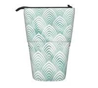 BYwenhopnbs Astuccio portapenne telescopico Scales Aqua Mint White Geometry Marble