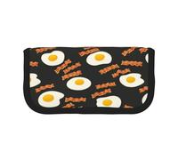 BYwenhopnbs Bacon and Eggs, astuccio portapenne di grande capacità, organizer per penne in tela per ragazze