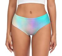 BYwenhopnbs Bellissima lamina con ologramma arcobaleno, slip da donna con tasca comoda e morbida, biancheria intima da donna, Multicolore, M