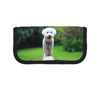 BYwenhopnbs Bichon Frise Bokeh Pets Dogs Park White Dogs, astuccio portapenne di grande capacità, organizer in tela per ragazze