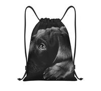 BYwenhopnbs Borsa a tracolla con coulisse e stampa di un cucciolo di Labrador nero, borsa leggera da palestra per uomo e donna