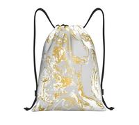 BYwenhopnbs Borsa a tracolla con coulisse in agata grigia e oro, leggera, ideale per la palestra, per uomo e donna.