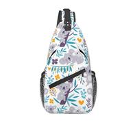 BYwenhopnbs Borsa a tracolla da uomo con simpatici koala e motivi floreali, piccola borsa da viaggio a spalla.