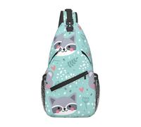 BYwenhopnbs Borsa a tracolla da uomo con stampa procione e koala, piccola borsa da viaggio a spalla.