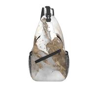 BYwenhopnbs Borsa a tracolla Liquid Marble - Perla e Oro per uomo, piccola borsa da viaggio a spalla, zaino da giorno