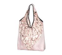 BYwenhopnbs Borsa tote pieghevole a forma di cuore color oro rosa, impermeabile, riutilizzabile, ideale per la spesa e i viaggi.