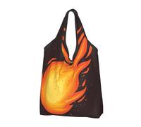 BYwenhopnbs Borsa tote pieghevole con motivo a fiamma cadente rossa, impermeabile, riutilizzabile, ideale per la spesa e i viaggi.