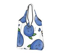 BYwenhopnbs Borsa tote pieghevole con motivo a mirtilli, impermeabile, riutilizzabile, ideale per la spesa e i viaggi.