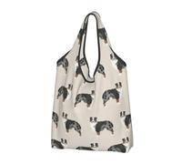 BYwenhopnbs Borsa tote pieghevole con simpatici pastori australiani, impermeabile, riutilizzabile, ideale per la spesa e i viaggi.