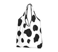BYwenhopnbs Borsa tote pieghevole con stampa a motivo mucca, impermeabile, riutilizzabile, ideale per la spesa e i viaggi.