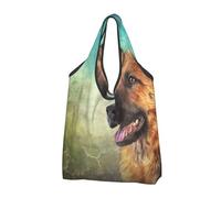 BYwenhopnbs Borsa tote pieghevole con stampa di un pastore tedesco, impermeabile, riutilizzabile e adatta ai viaggi.