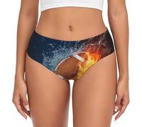 BYwenhopnbs Bruciare Il Football Americano nel Fuoco, Slip di Supporto da Donna, Comodi e Morbidi, Biancheria Intima per Donne