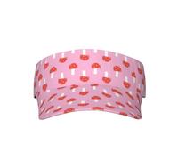 BYwenhopnbs Cappello con visiera regolabile rosa e rosso con motivo funghi, ideale per la corsa e il golf.