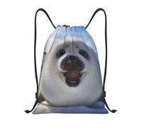 BYwenhopnbs Carta da parati con dipinto di foca arpa, borsa con coulisse, borsa a tracolla leggera, zaino da palestra per uomo e donna