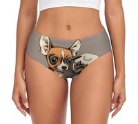 BYwenhopnbs Chihuahua Bulldog Carlino Carino Cane Animale Domestico Amici Cucciolo Beige, Slip di Supporto da Donna Marsupio Comodo Morbido Intimo per Donna