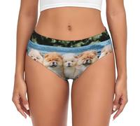 BYwenhopnbs Chow-Chow Cani Carini Cinque Cuccioli, Slip di Supporto da Donna, Morbidi e Comodi, Intimo per Donna
