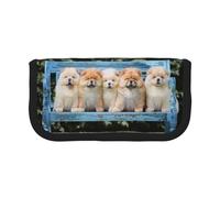 BYwenhopnbs Chow-Chow, simpatici cani, cinque cuccioli, astuccio portapenne di grande capacità, organizer per penne, astuccio portapenne in tela per ragazze