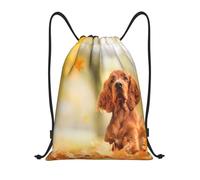 BYwenhopnbs Cocker Spaniel Autumn Park Brown Spaniel Dogs Borsa con coulisse Borsa a tracolla Zaino leggero da palestra per uomo e donna