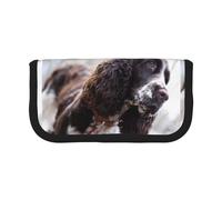 BYwenhopnbs Cocker Spaniel inglese, cani ricci bianchi e marroni, astuccio portapenne di grande capacità, organizer in tela per ragazze