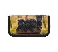 BYwenhopnbs Cuccioli della famiglia Affenpinscher, cani neri, scimmie, astuccio portapenne di grande capacità, organizer in tela per ragazze
