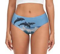 BYwenhopnbs Delfino tursiope Comune, Slip di Supporto da Donna, Comodi e Morbidi, Biancheria Intima per Donna