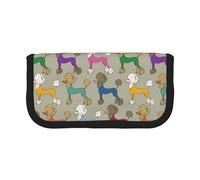 BYwenhopnbs Divertente cartone animato barboncino colorato, astuccio portapenne di grande capacità, organizer per penne in tela per ragazze