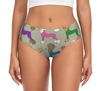 BYwenhopnbs Divertente cartone animato Barboncino colorato, slip da donna con tasca comoda e morbida biancheria intima per le donne, Multicolore, XS