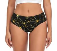 BYwenhopnbs Dorato nero Stars Network Seamless Pattern, slip di supporto da donna comodo morbido intimo per le donne, Multicolore, 3XL