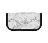 BYwenhopnbs Elegante astuccio portapenne in tela con glitter argento, grigio bianco e marmo, grande capacità, per ragazze.