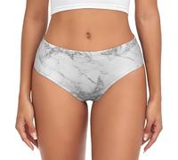 BYwenhopnbs Elegante chic bianco grigio argento glitter marmo, slip da donna supporto sacchetto comfort morbido biancheria intima per le donne, Multicolore, XL