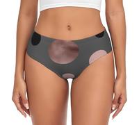 BYwenhopnbs Eleganti slip da donna in finto oro rosa rosa cipria con cerchi neri, slip di supporto da donna comodi e morbidi, Multicolore, XXL
