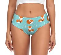 BYwenhopnbs Fox Seamless Pattern, slip da donna di supporto con tasca comoda morbida biancheria intima per le donne, Multicolore, XL