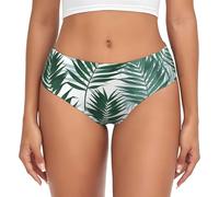 BYwenhopnbs Giungla tropicale, modello senza cuciture con foglie di palma, slip da donna di supporto comodo e morbido intimo da donna, Multicolore, 4XL