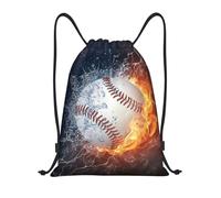 BYwenhopnbs Immagine di una palla da baseball nell'acqua e nel fuoco Borsa con coulisse Borsa a tracolla Zaino da palestra leggero per uomo e donna