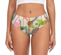 BYwenhopnbs Mix Match Retro Musicale Note Musicali, Slip da Donna Supporto Pouch Comfort Morbido Biancheria Intima per Donna, Multicolore, L