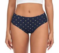 BYwenhopnbs Moderno elegante blu navy a pois dorati, slip da donna di supporto con sacchetto comodo morbido biancheria intima per le donne, Multicolore, 4XL