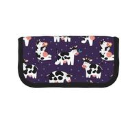 BYwenhopnbs Mucche divertenti, fattoria divertente, astuccio portapenne di grande capacità, organizer per penne, astuccio portapenne in tela per ragazze