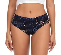 BYwenhopnbs Music-Seamless-Pattern, slip da donna di supporto con tasca comoda morbida biancheria intima per le donne, Multicolore, M