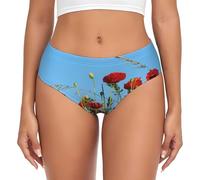 BYwenhopnbs Papaveri sul Cielo Blu, Slip di Supporto da Donna, Comodi e Morbidi, Biancheria Intima per Donna