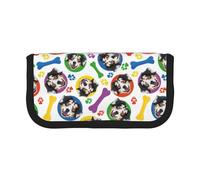 BYwenhopnbs Pastore australiano colorato e giocoso, astuccio portapenne di grande capacità, organizer per penne in tela per ragazze