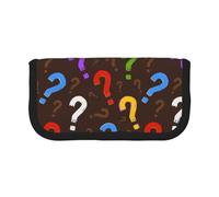 BYwenhopnbs Punto interrogativo colorato, astuccio portapenne di grande capacità, organizer per penne, astuccio portapenne in tela per ragazze