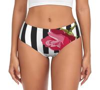 BYwenhopnbs Rosa Rossa sulle Note Musicali del Pianoforte, Slip di Supporto da Donna, Comodi e Morbidi, per la Biancheria Intima da Donna