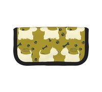 BYwenhopnbs Silhouette di cane West Highland Animal West, astuccio portapenne di grande capacità, organizer per penne in tela per ragazze