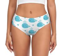 BYwenhopnbs Simpatiche Balene Blu, Slip di Supporto da Donna, Comodi e Morbidi, per la Biancheria Intima da Donna
