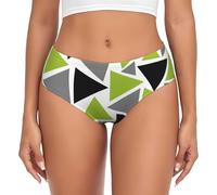 BYwenhopnbs Slip di Supporto da Donna, Comodi e Morbidi, con Triangoli Casuali, Verde Lime, Grigio, Nero su Bianco