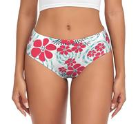 BYwenhopnbs Slip di Supporto da Donna con Fiori Invernali Rossi e Blu, Biancheria Intima Morbida e Confortevole per Le Donne