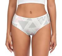BYwenhopnbs Slip di Supporto da Donna, con Marsupio, Comodi e Morbidi, in Marmo, con Triangolo Geometrico, Colore: Rosa, Grigio, Argento