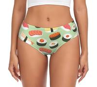 BYwenhopnbs Slip di Supporto da Donna con Stampa Sushi su Verde, Comodi e Morbidi, per la Biancheria Intima da Donna