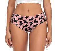 BYwenhopnbs Slip di Supporto da Donna, Modello Scottish Terrier, Rosa e Nero, Comodi e Morbidi, per la Biancheria Intima da Donna